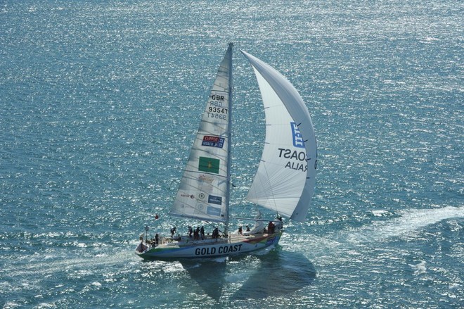 Gold Coast Australia races away from Cape Town, South Africa, at the start of Race 4 - Clipper 11-12 Round the World Yacht Race © Bruce Sutherland/onEdition